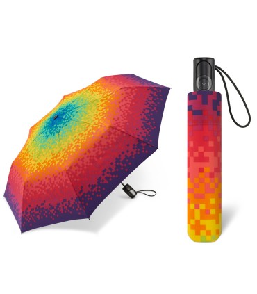 Automatyczna parasolka do torebki 27,5 cm HAPPY RAIN w kolorowe pixele
