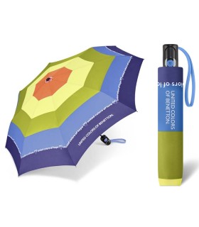 Automatyczna parasolka do torebki 29 cm BENETTON w kolorowe paski