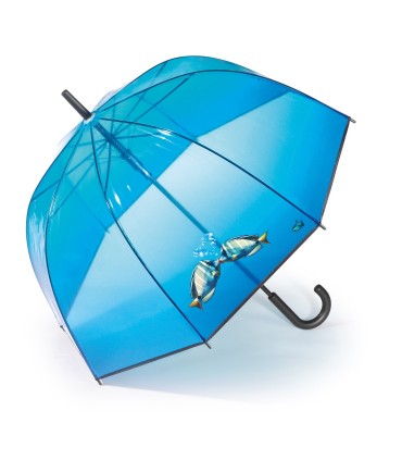 Przezroczysta, automatyczna, głęboka parasolka damska HAPPY RAIN rybki w wodzie